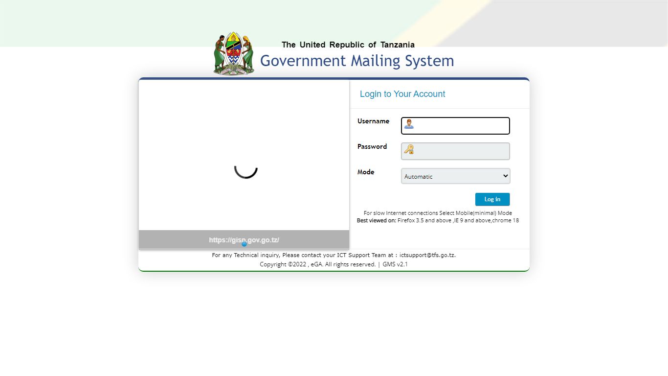 Government Mailing System :: Log in - TFS